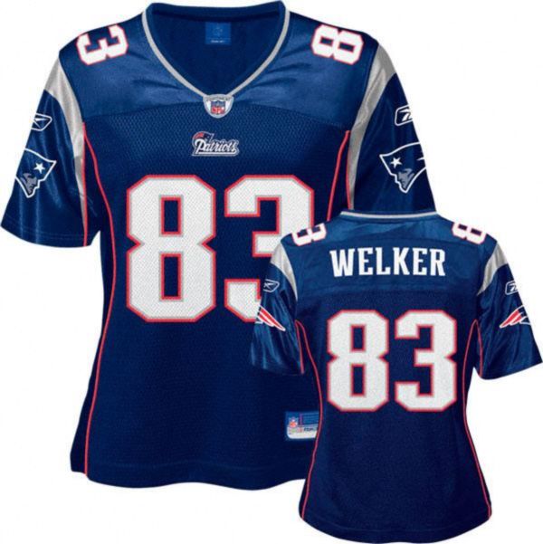 Patriots #83 Wes Welker Blue Women's Team Color Stitched NFL Jersey - Click Image to Close